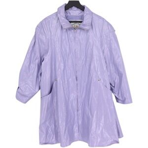 Atlantic Beach Vintage Size L Lavender Purple Shiny Vinyl Raincoat Jacket